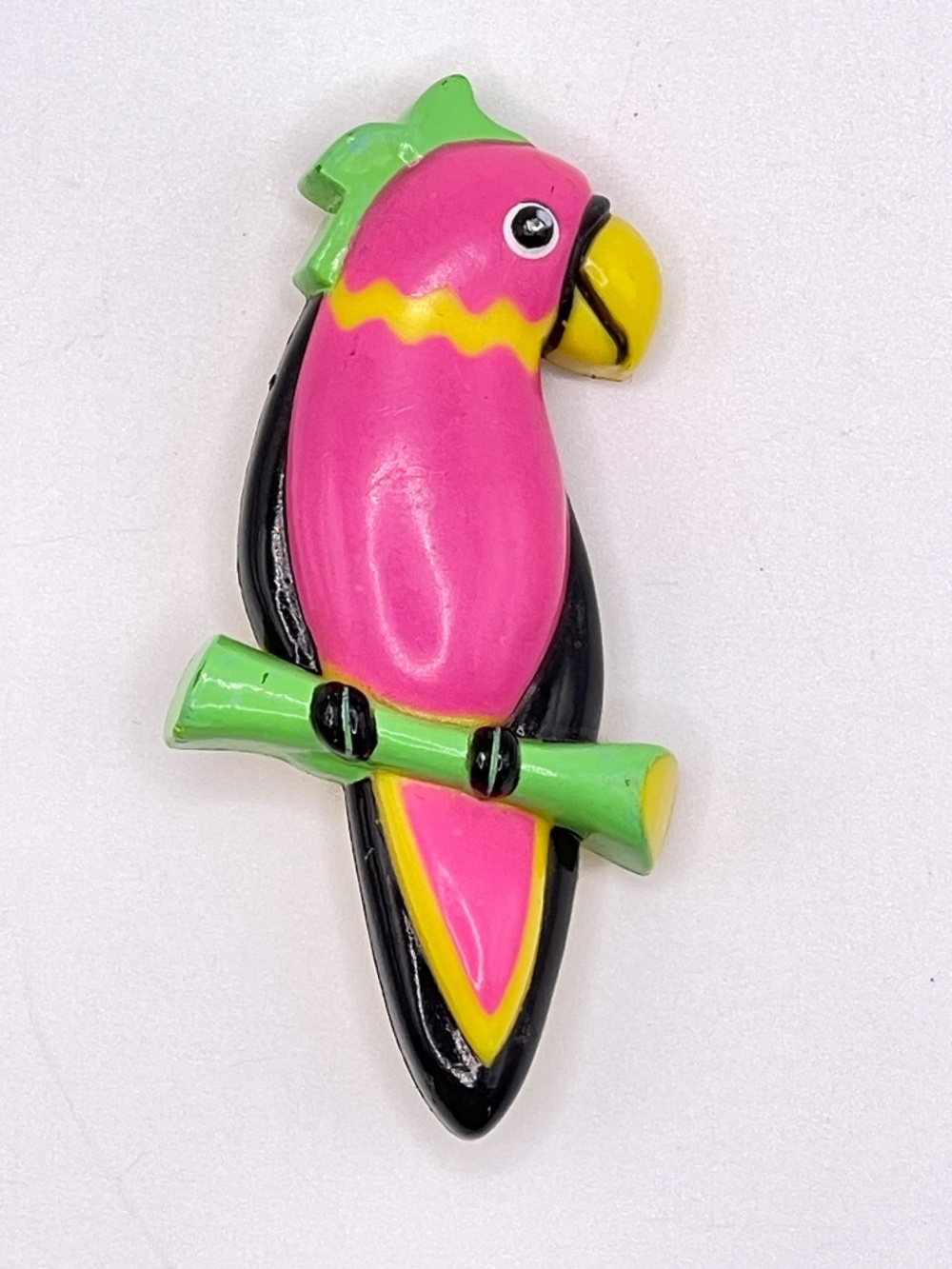 Vintage Avon 1991 Plastic Tropics Neon Parrot Pin Brooch